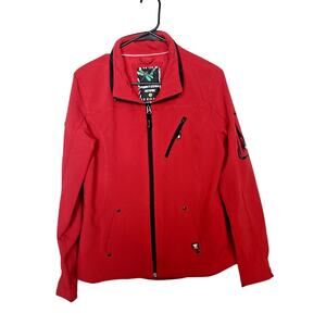 Point Zero Dry Edition Red Full Zip Softshell Utility Jacket Womans Size Medium